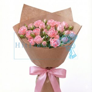 Букет роз Розовая акварель